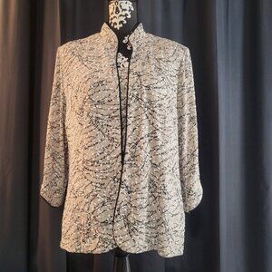 Alex Evenings Printed Jacket and Top Set Size XL Beige/Champange